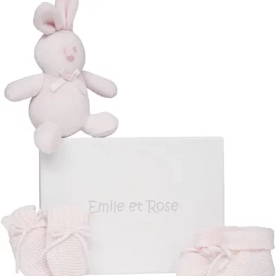 Emile et Rose Kelsey Pink Mitts & Boottee Gift Set 4240