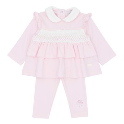 Amore Pink Smocked Legging Set 0028