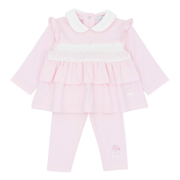 Amore Pink Smocked Legging Set 0028