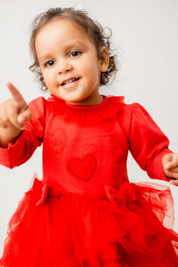 Pastels & Co Diana Red Tulle Dress 312K - Image 2