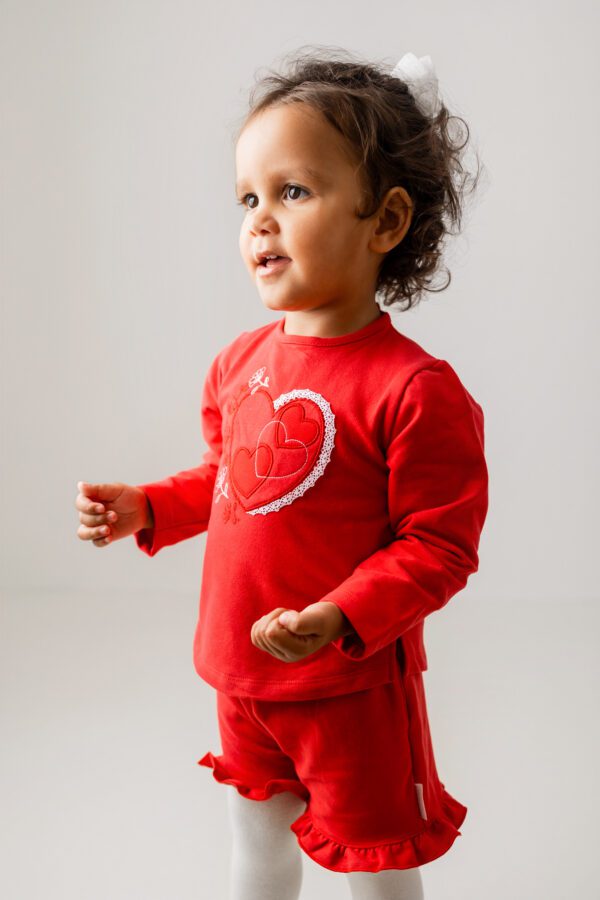 Pastels & Co Daisy Red Shorts Set 312C - Image 3