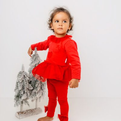 Pastels & Co Maria Red Tulle Legging Set 312M