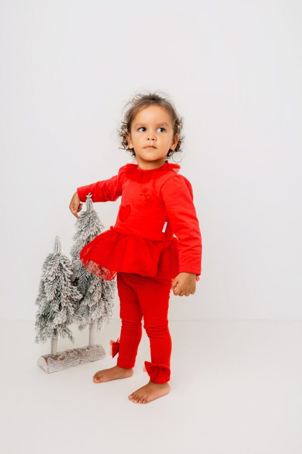 Pastels & Co Maria Red Tulle Legging Set 312M