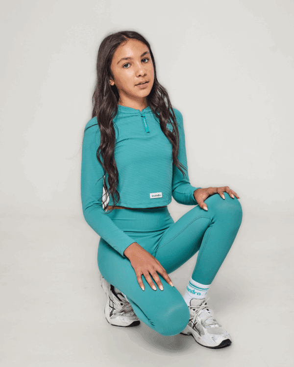 Ansandro Midnight Teal Long Sleeve Zip & Leggings