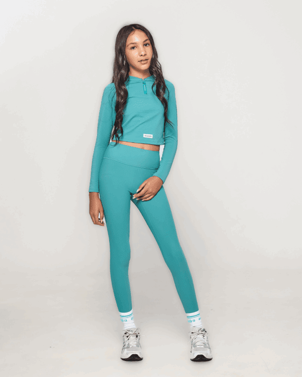 Ansandro Midnight Teal Long Sleeve Zip & Leggings - Image 2