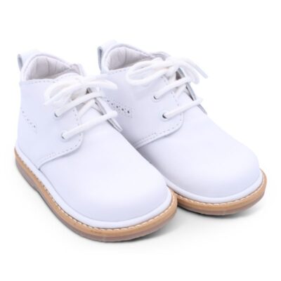 Borboleta Zachary White Leather Boots