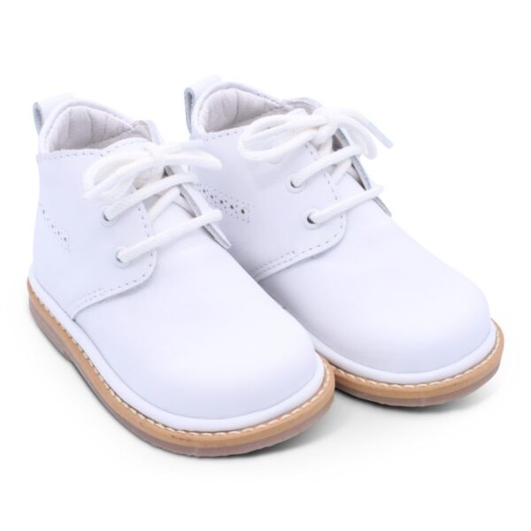 Borboleta Zachary White Leather Boots