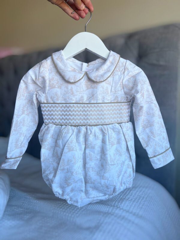 Little Ann's Beige Toile Romper - Image 3