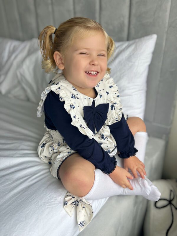 Little Ann's Smocked Navy Skirt Set - Image 2