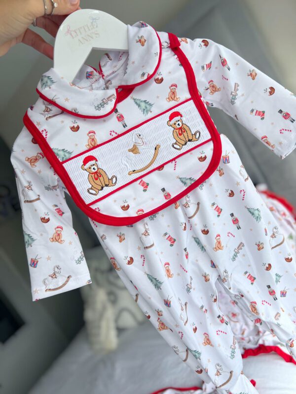 Little Ann's Boys Christmas Smocked Set - Image 2