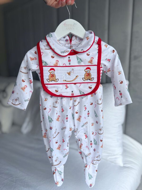 Little Ann's Boys Christmas Smocked Set - Image 3