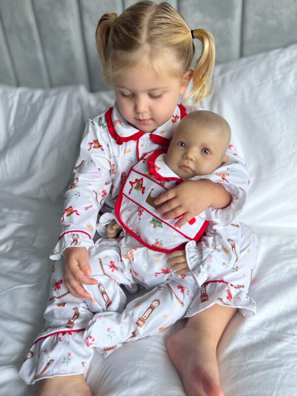 Little Ann's Girls Christmas Smocked Set - Image 5