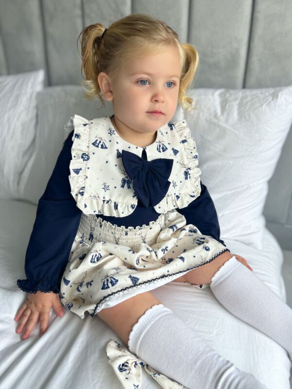 Little Ann's Smocked Navy Skirt Set - Image 4