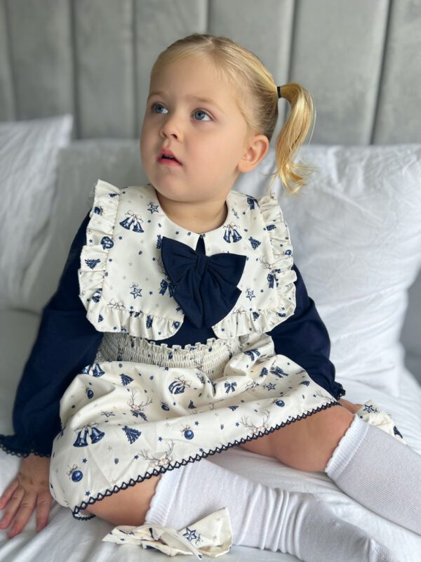 Little Ann's Smocked Navy Skirt Set - Image 3
