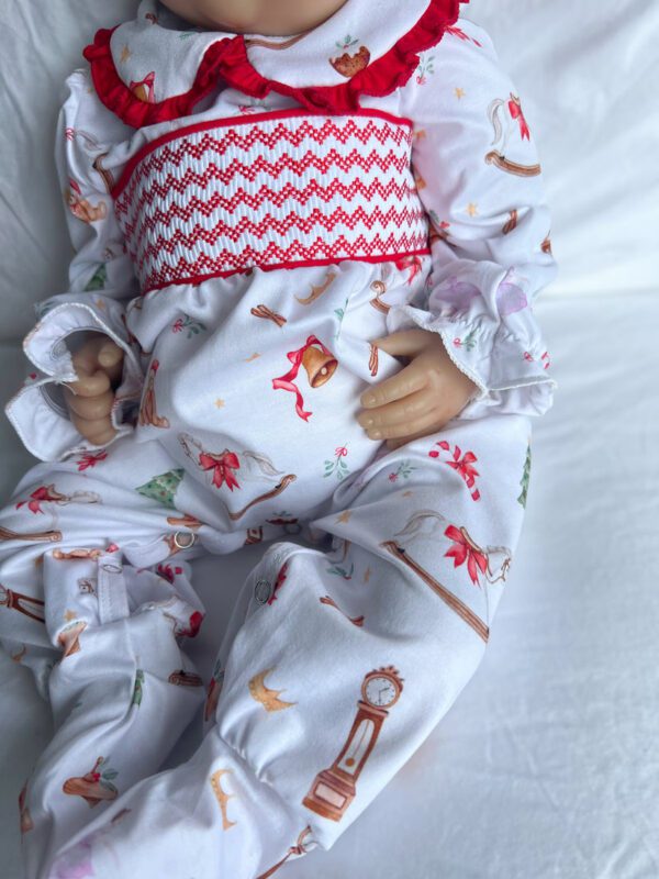 Little Ann's Girls Christmas Smocked Set - Image 4