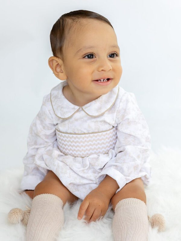 Little Ann's Beige Toile Romper - Image 2