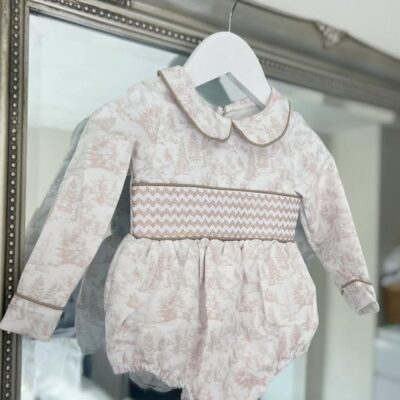 Little Ann's Beige Toile Romper