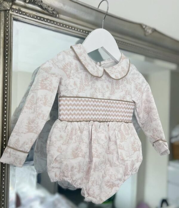Little Ann's Beige Toile Romper