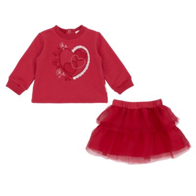 Pastels & Co Kate Red Tulle Skirt Set 312L