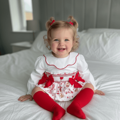 Little Ann's Valentine Red Bloomers Set