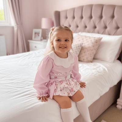 Little Ann's Pink Valentine Bloomers Set