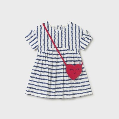 Mayoral Toddler Cream Dress with Bag 1919