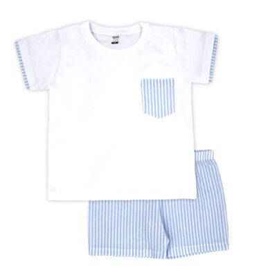 Rapife Blue Stripe Shorts Set 4150