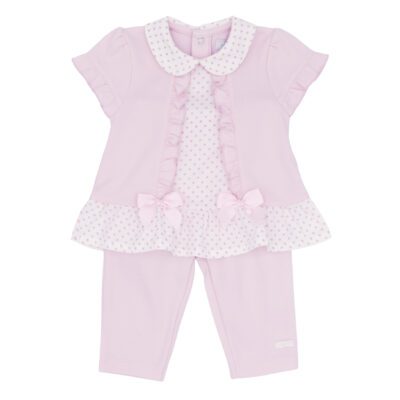 Blues Baby Pink Polka Dot Legging Set 0056