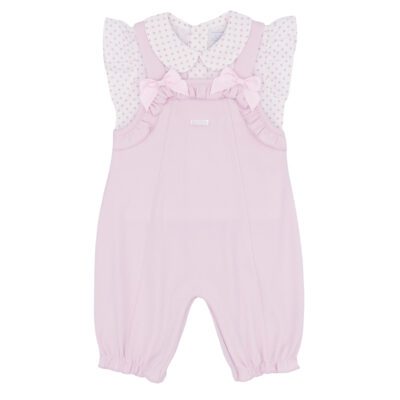 Amore Pink Polka Dot Dungaree Set 0057