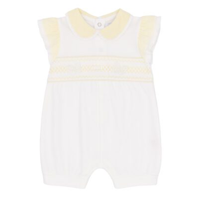 Amore Butterfly Gingham White Romper 0077