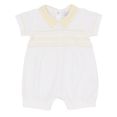Amore Lemon Stripe White Romper 0078