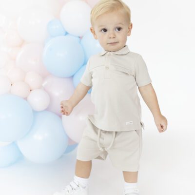 Blues Baby Dijon Beige Polo Set 3071