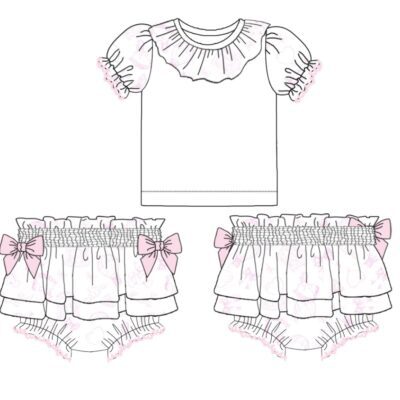 Little Angels Toile Pink Bloomer Set