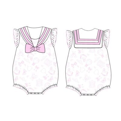Little Angels Toile Pink Romper