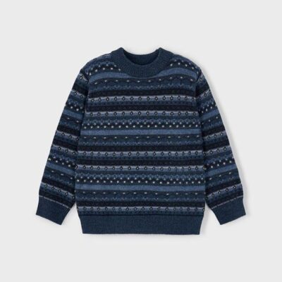 Mayoral Blue Jacquard Jumper 4381