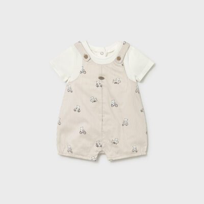 Mayoral Baby Beige Dungaree Set 1613