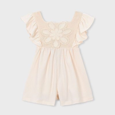 Mayoral Cream Crochet Playsuit 3888