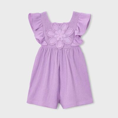 Mayoral Lilac Crochet Playsuit 3888