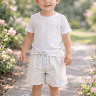 Meia Pata Stripes Boys Swim Short Set MP015