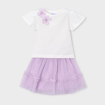 Mayoral Mauve Tulle Skirt Set 3946