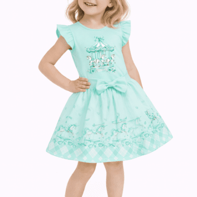 Giorgio Bambini Mint Carousel Skirt Set