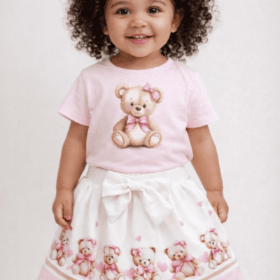 Giorgio Bambini Pink Teddy Skirt Set