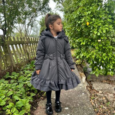 Love & Learn Ruffles Grey Coat