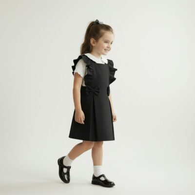 Love & Learn Ruffles Black Pinafore