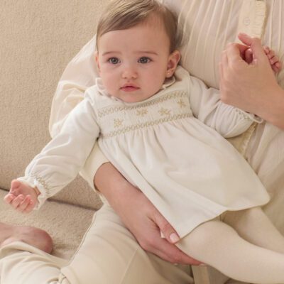 Mayoral Baby Cream Velvet Dress 2807