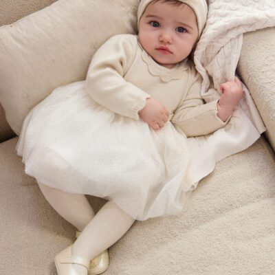 Mayoral Baby Champagne Tulle Dress 2809