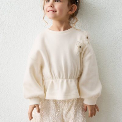Mayoral Cream Sequin Shorts Set 4231