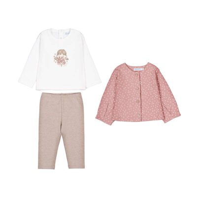 Mayoral Toddler Pink 3 Piece Legging Set 2708